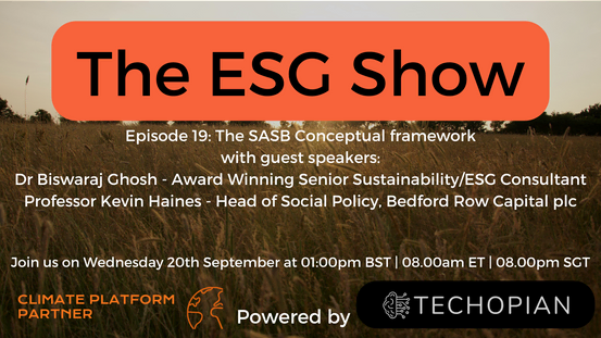 The ESG Show Episode 19 The SASB Conceptual framework